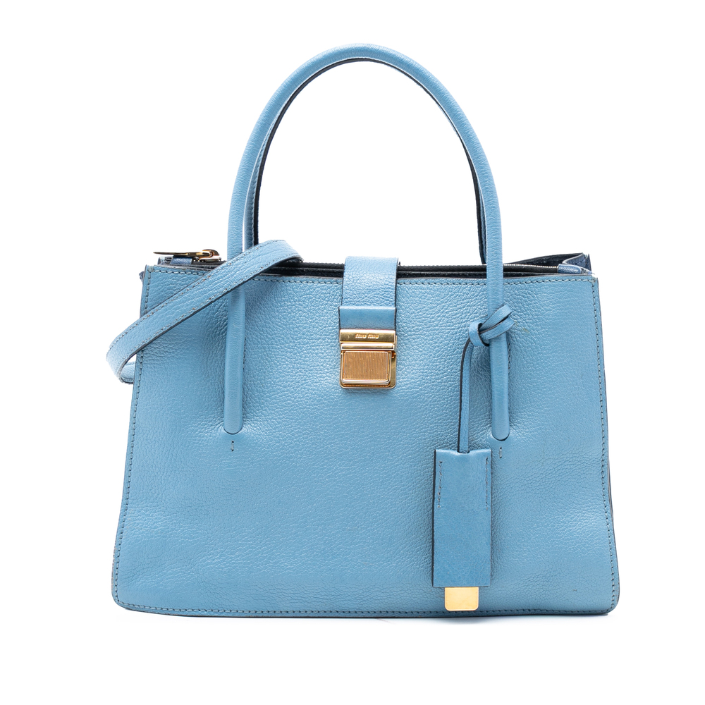 Pre-Loved Miu Miu Goatskin Madras Satchel